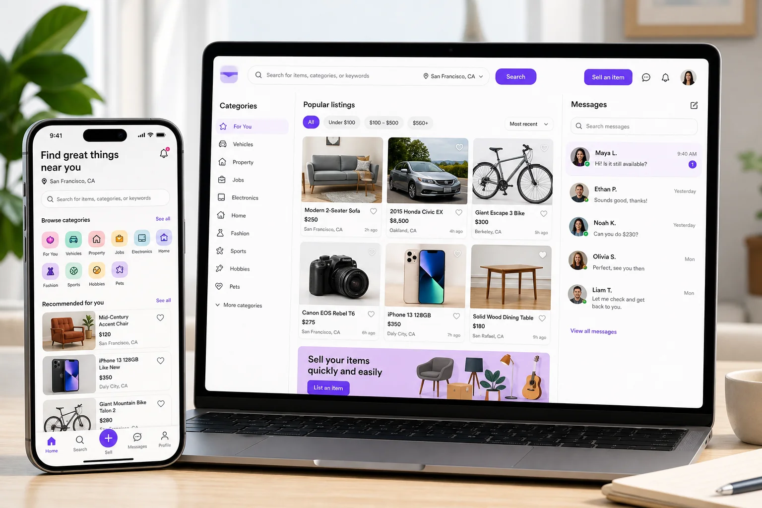 General classified app development