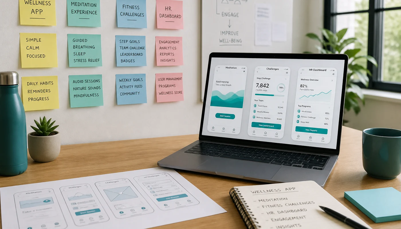 Corporate wellbeing product concept for UK enterprises and HR teams