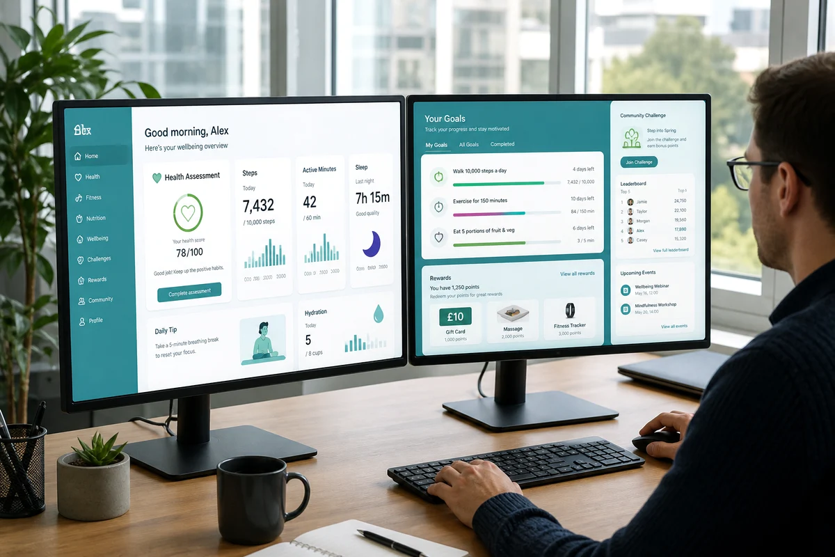 Custom corporate wellbeing app development for UK enterprises