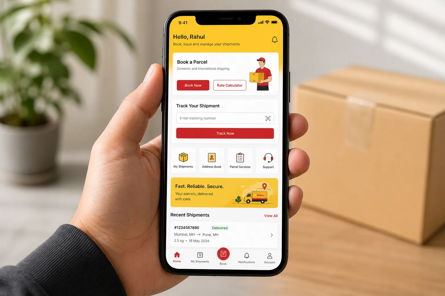 DHL inspired courier delivery app preview