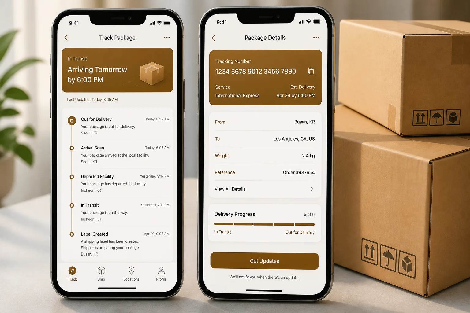 UPS inspired courier delivery app preview