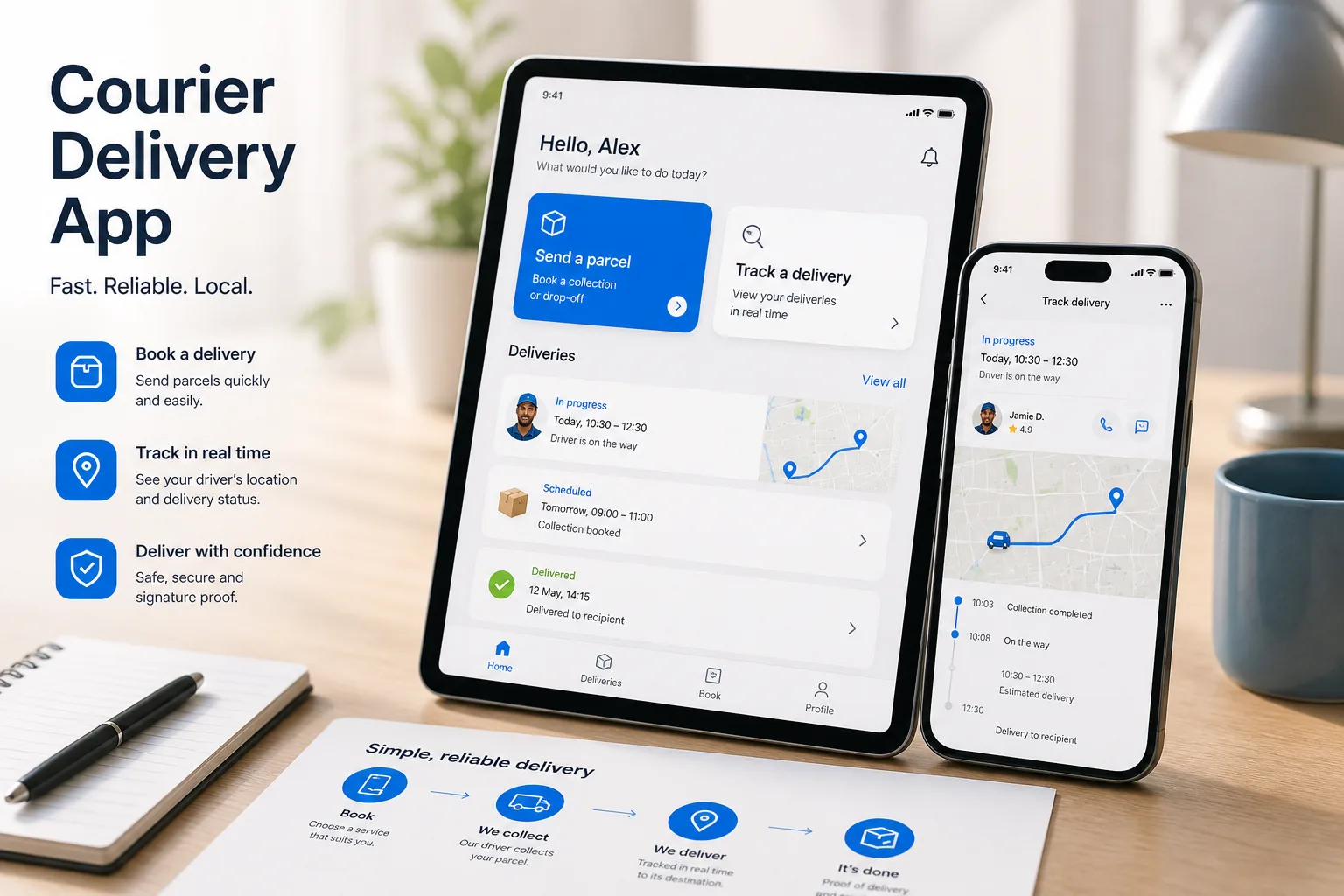 Courier delivery product concept for UK logistics businesses