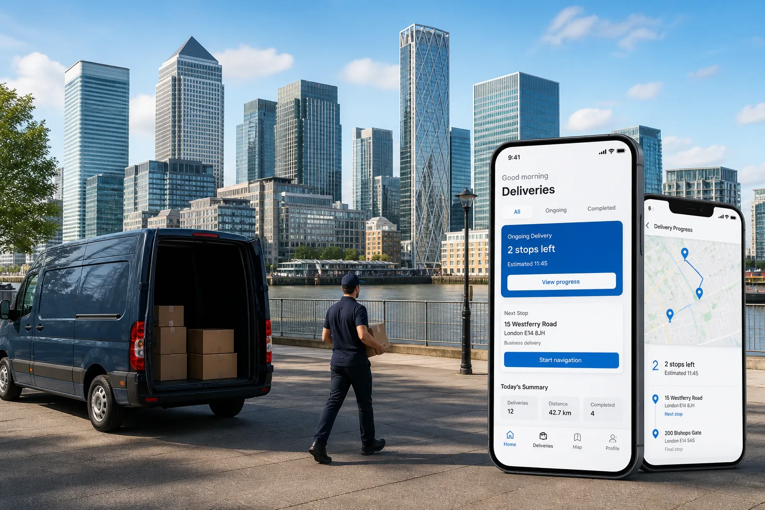 London courier delivery development team designing a logistics platform