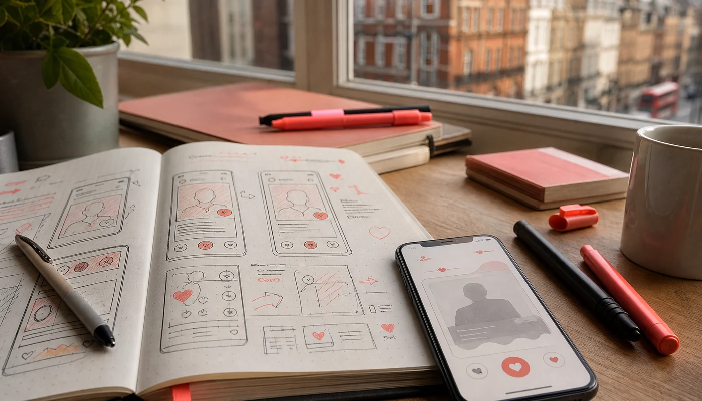 Dating app product concept for UK founders and growing businesses