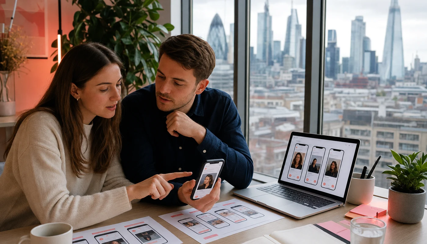 UK dating app development experts collaborating on a secure scalable dating platform