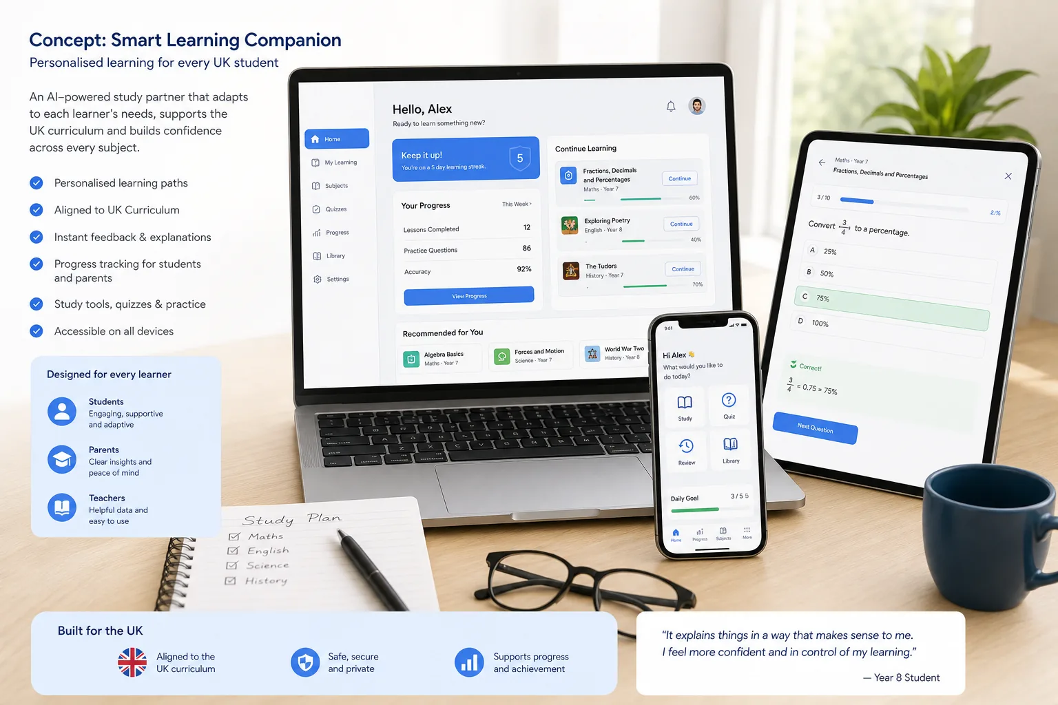 Education product concept for UK schools and EdTech businesses