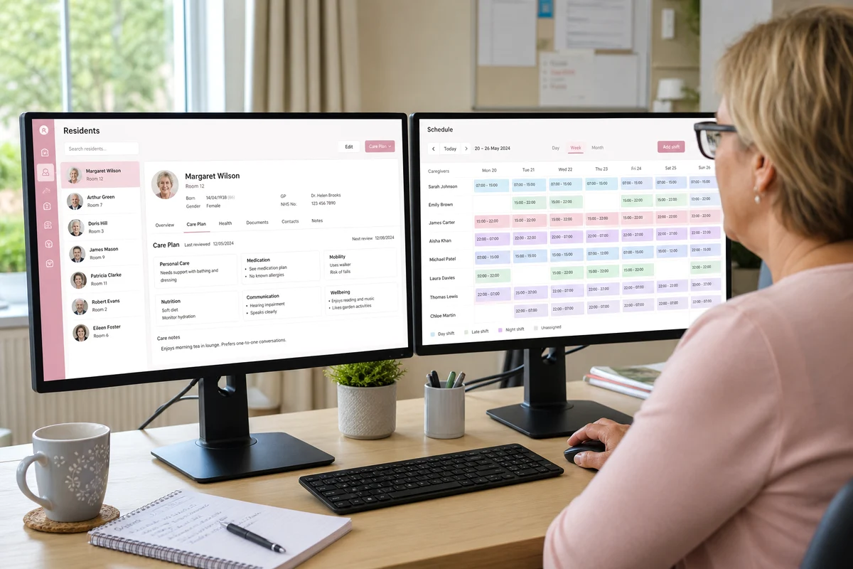 Custom elderly care management software development with care planning and resident profiles
