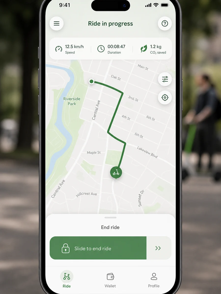Bird inspired eScooter app preview