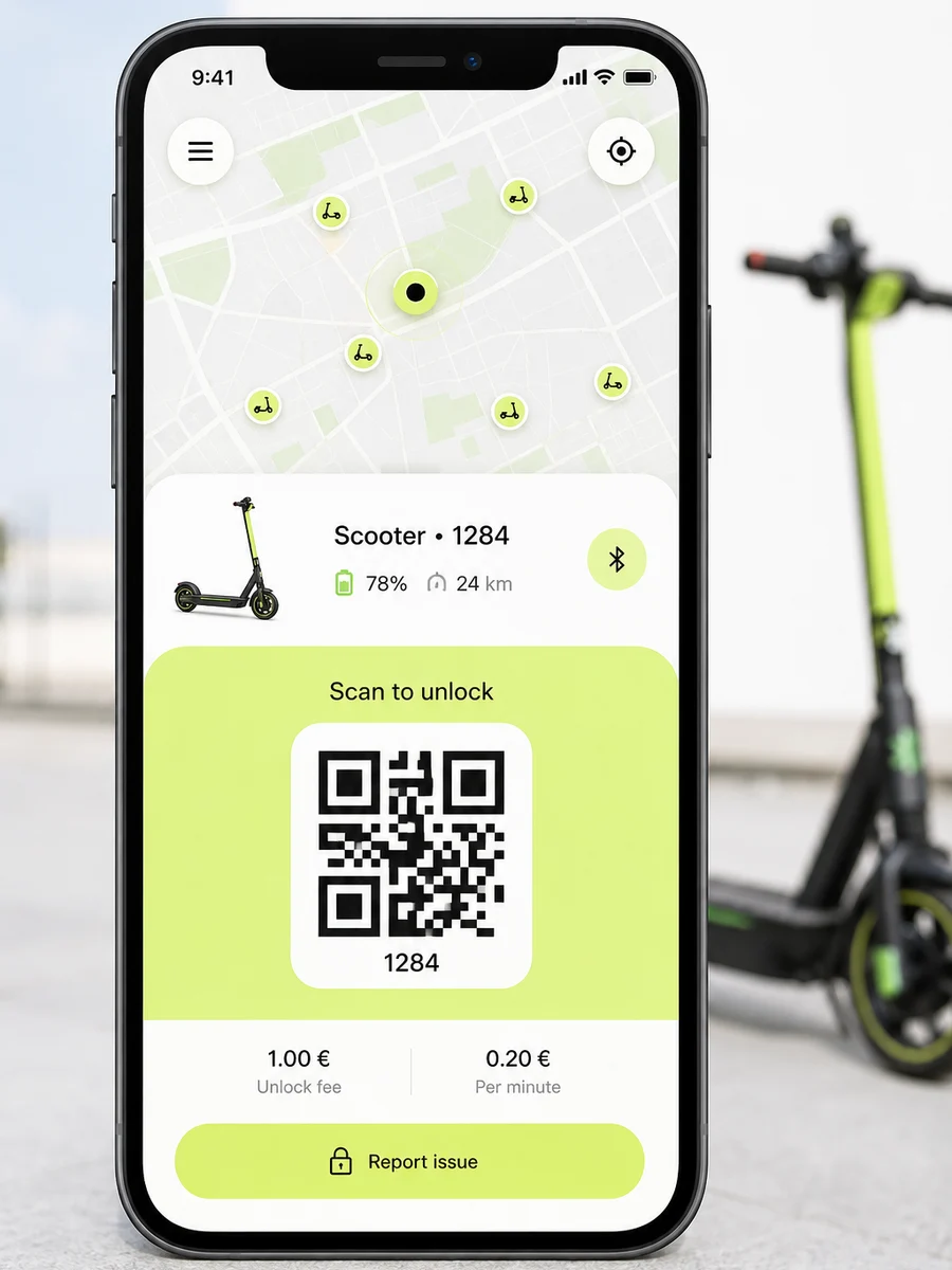 Lime inspired eScooter app preview