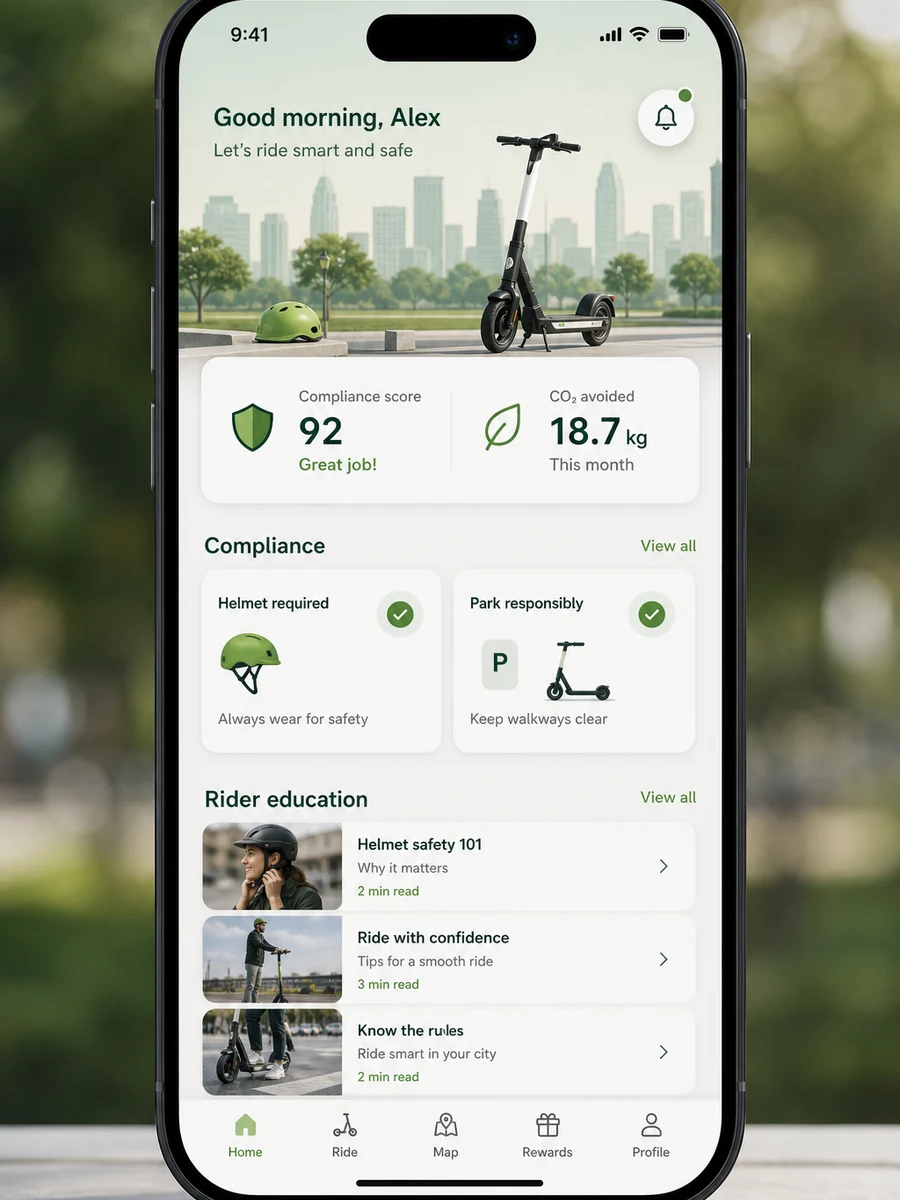 Spin inspired eScooter app preview