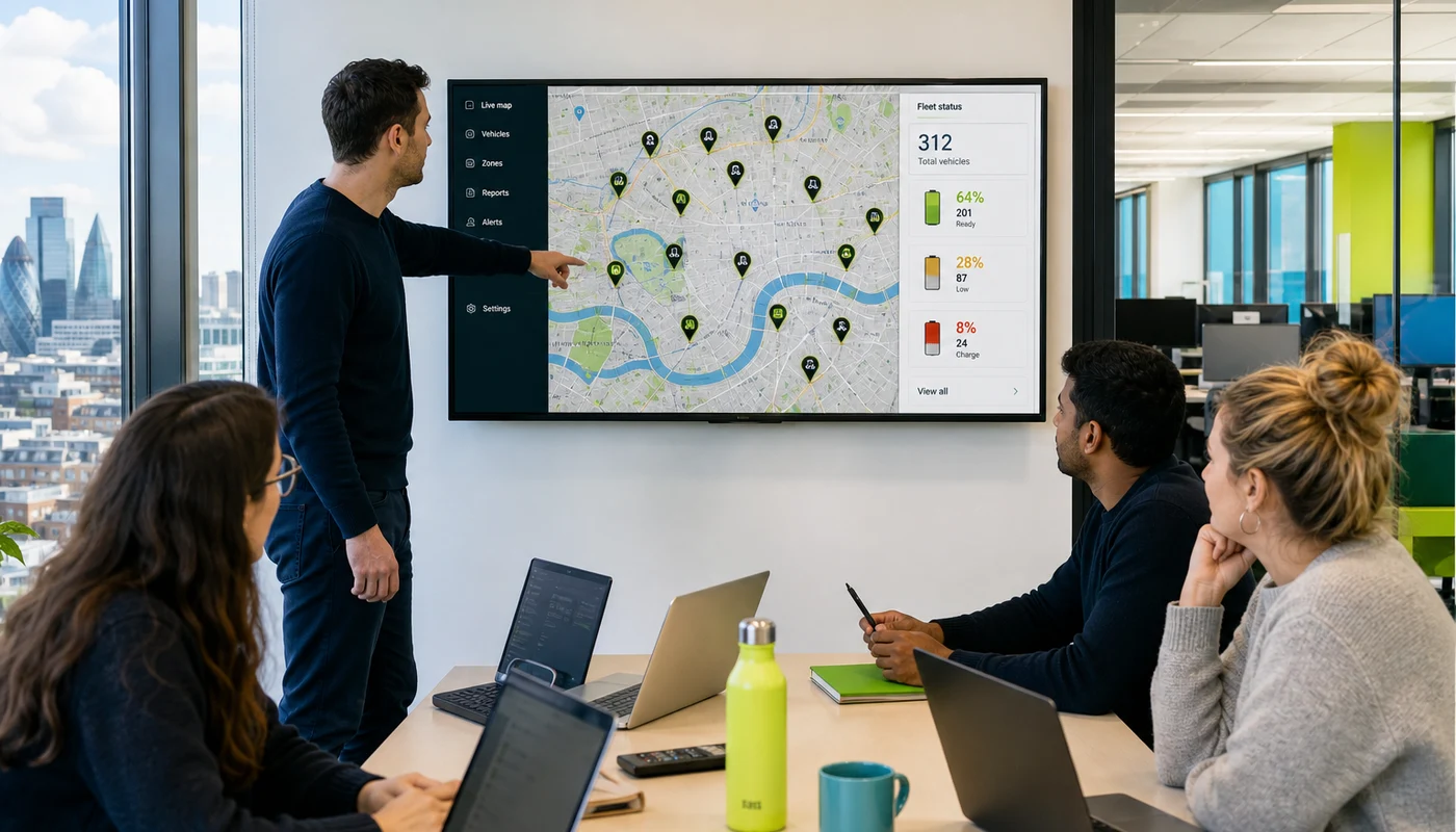 London mobility technology team designing an eScooter sharing application