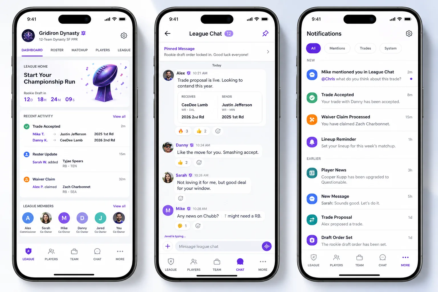Sleeper inspired fantasy sports app preview