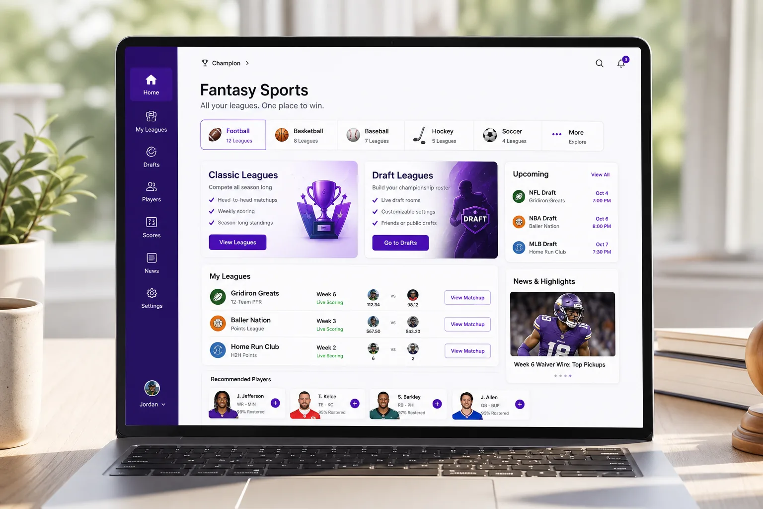 Yahoo Fantasy inspired fantasy sports app preview