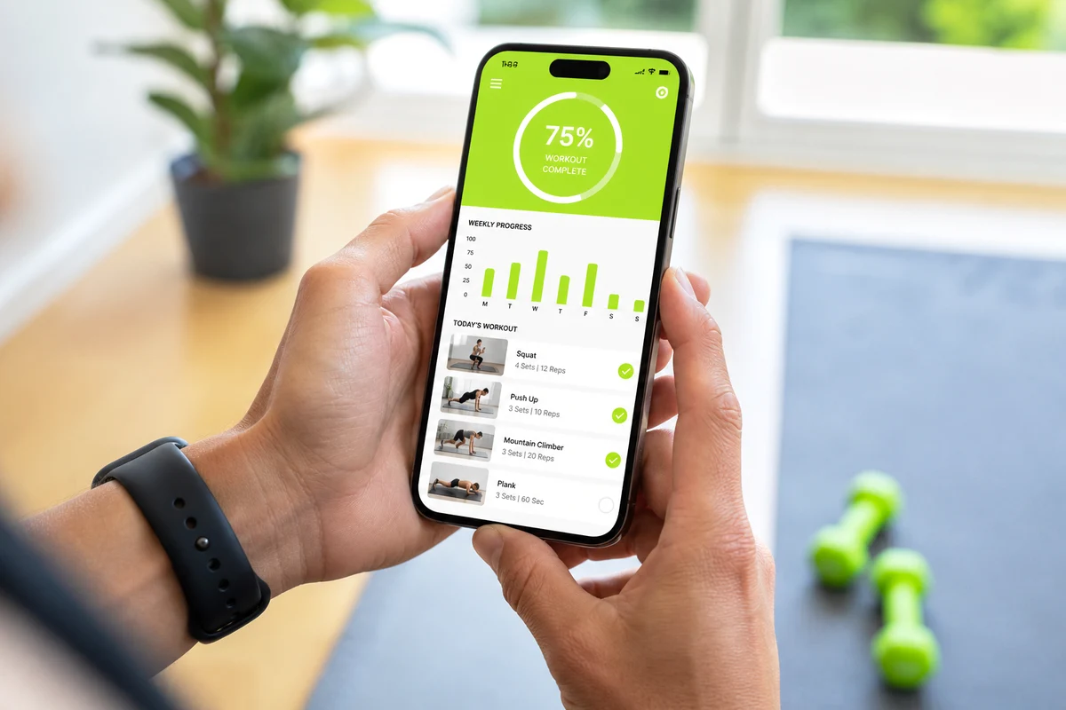 Custom fitness app development with workout plans and progress tracking