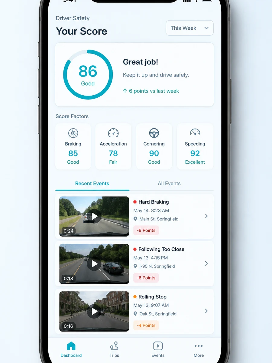 Lytx inspired fleet management app preview