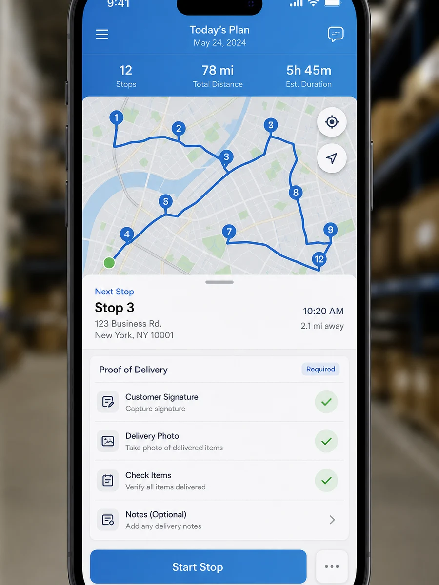 Verizon Connect inspired fleet management app preview