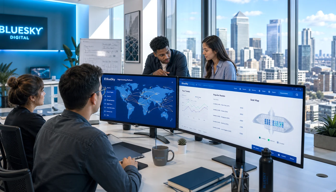 London flight booking development team designing an airline reservation platform