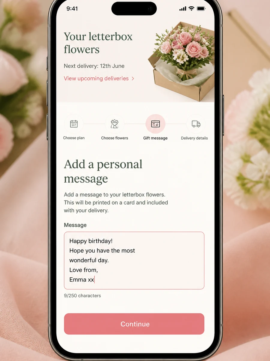 Bloom & Wild inspired flower delivery app preview