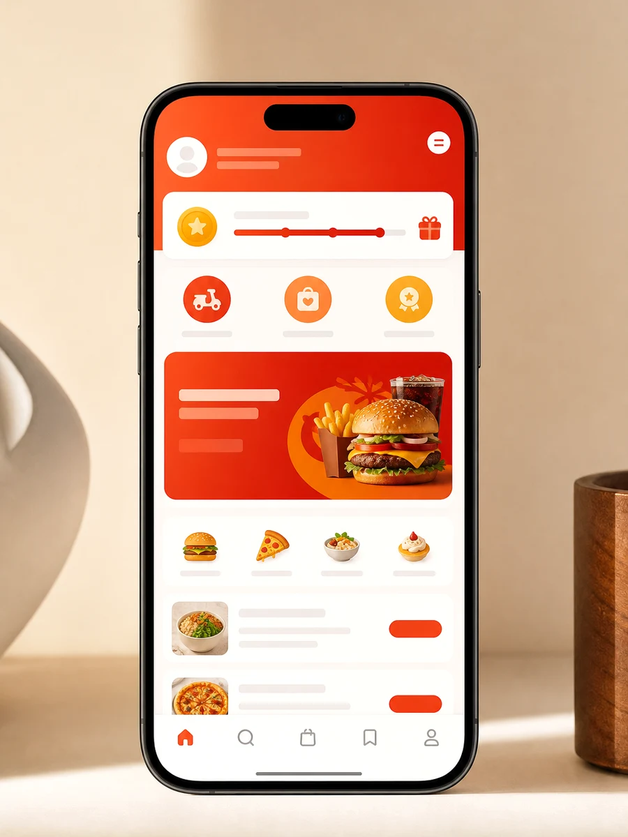 Grubhub inspired food delivery app preview