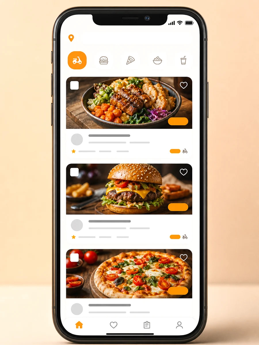 Just Eat inspired food delivery app preview