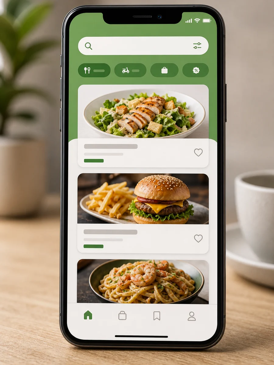 Uber Eats inspired food delivery app preview