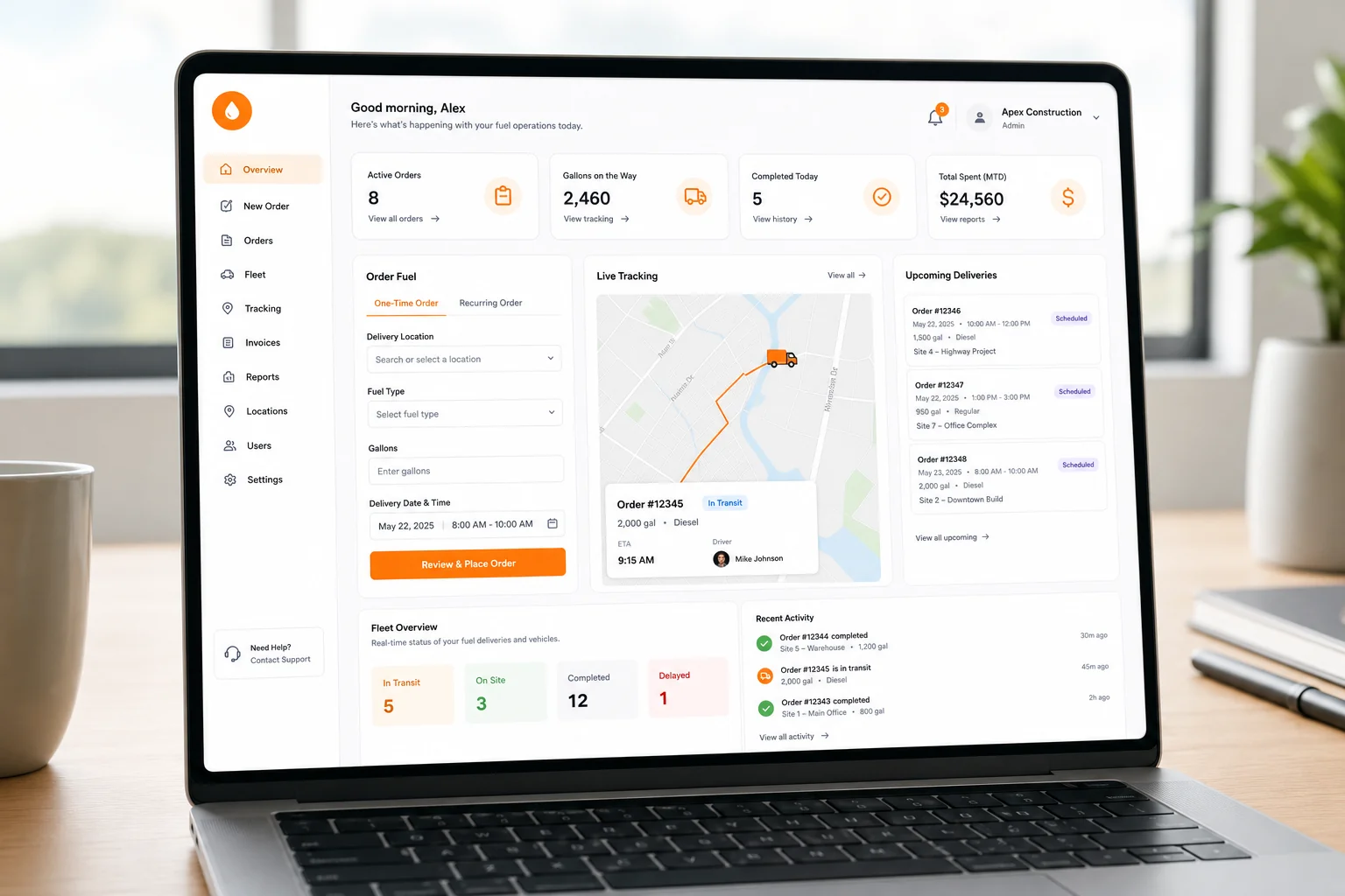 EzFill inspired fuel delivery app preview
