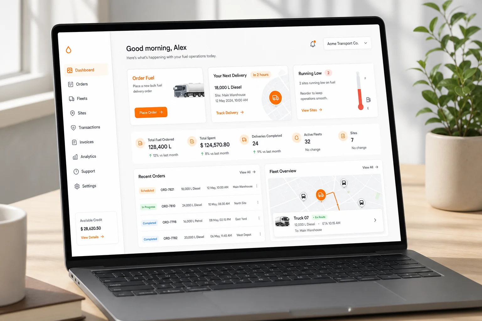 Filld inspired fuel delivery app preview