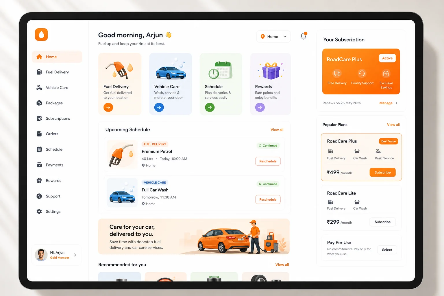 Yoshi inspired fuel delivery app preview
