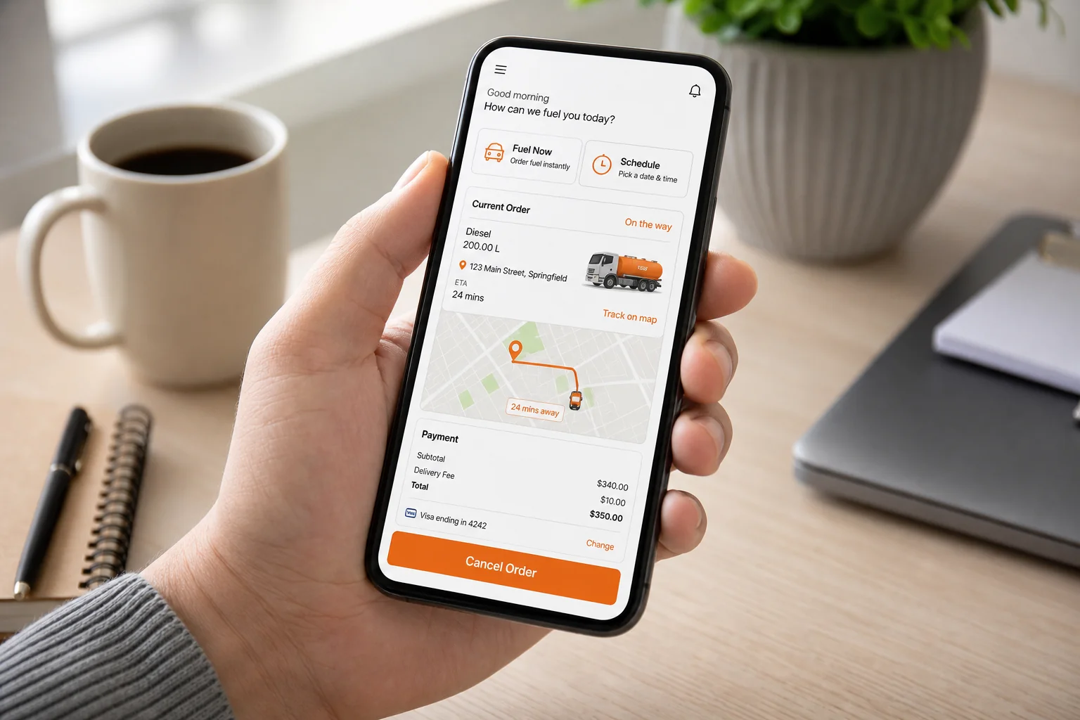 Custom fuel delivery app development