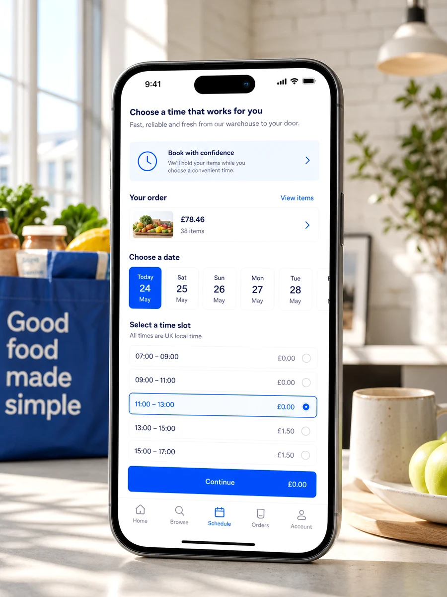 Ocado inspired grocery delivery app preview