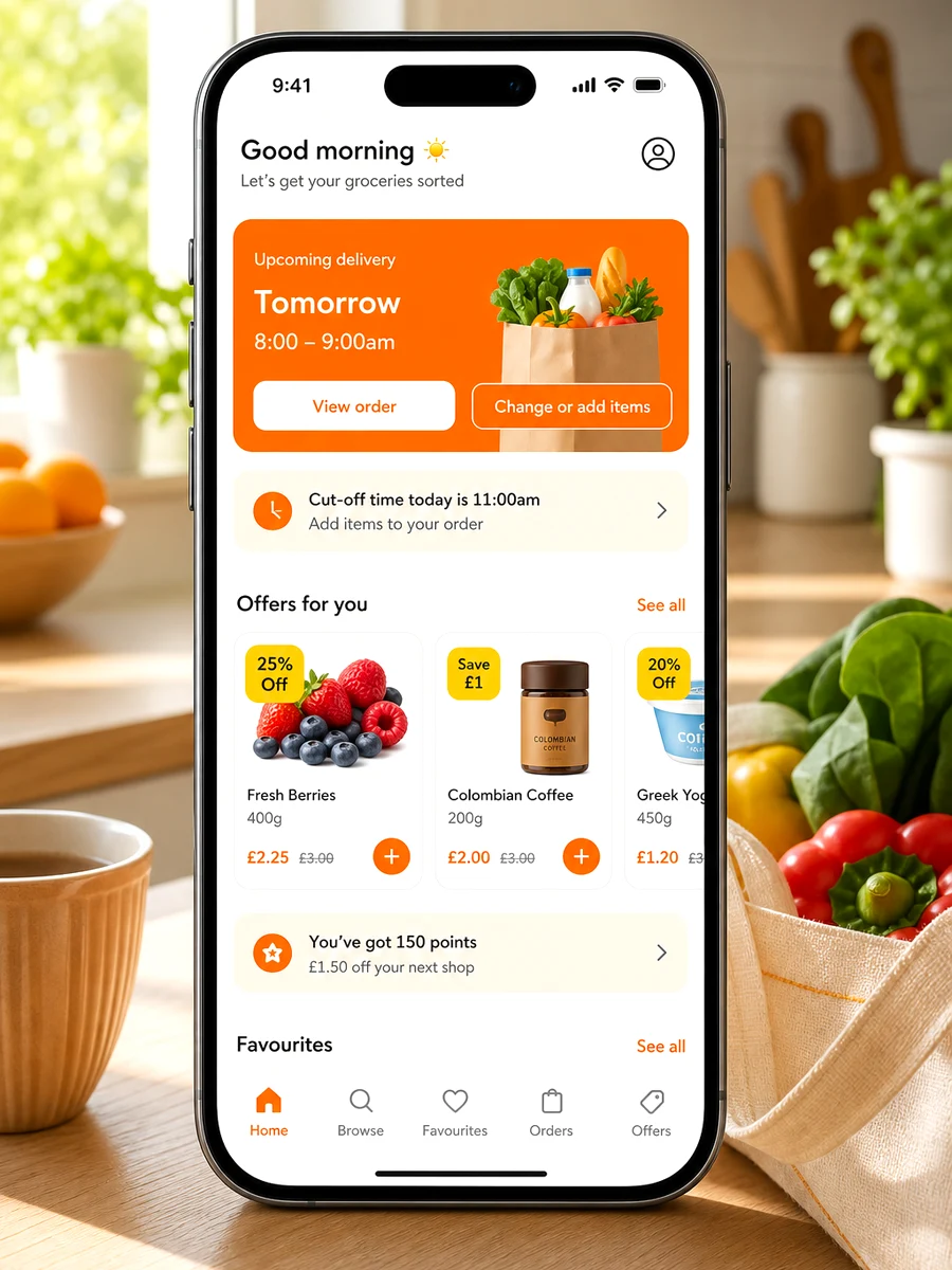 Sainsbury's inspired grocery delivery app preview