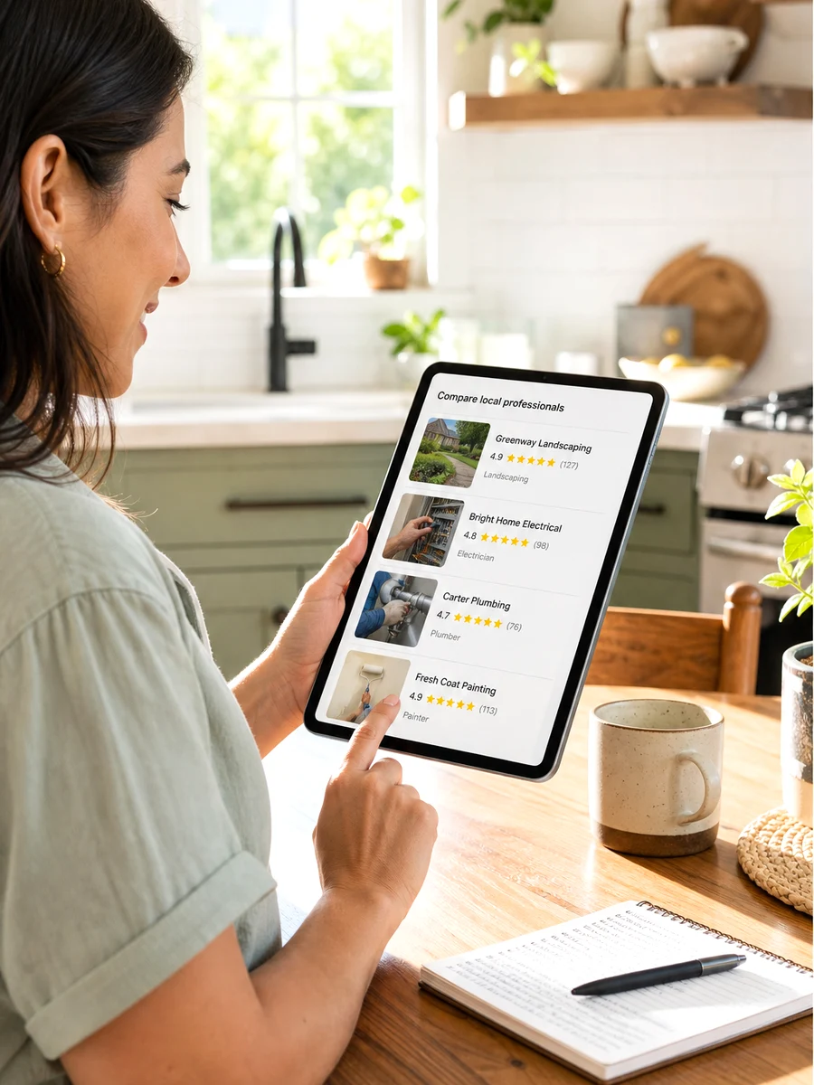 Thumbtack inspired handyman app preview