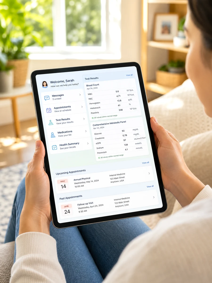 MyChart inspired healthcare app preview