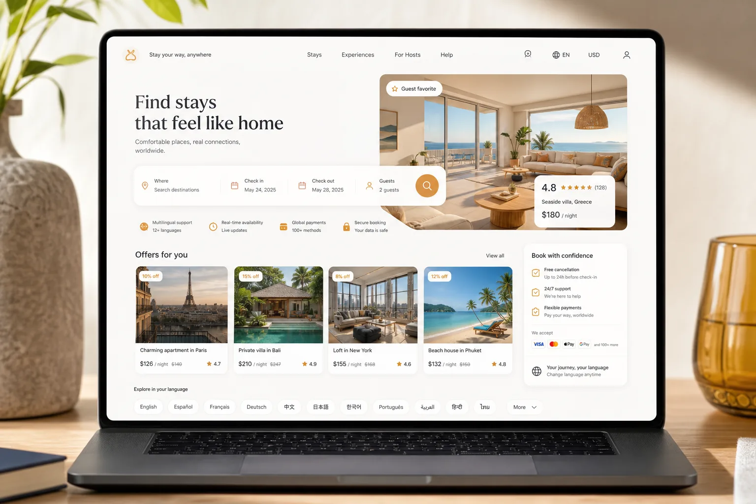 Agoda inspired hotel booking app preview