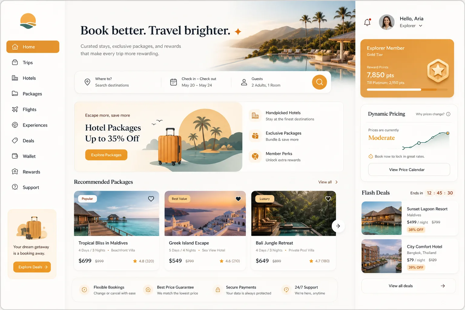 Expedia inspired hotel booking app preview