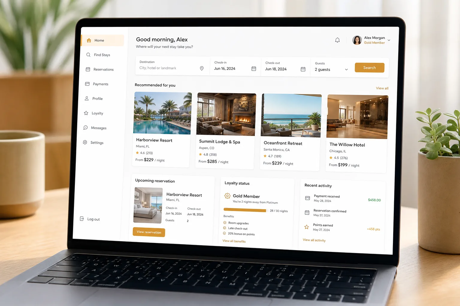 Custom hotel booking app development
