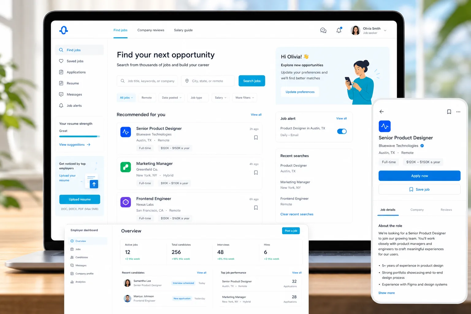 Indeed inspired job portal app preview
