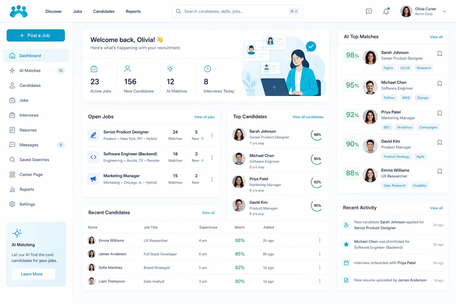 Monster inspired job portal app preview