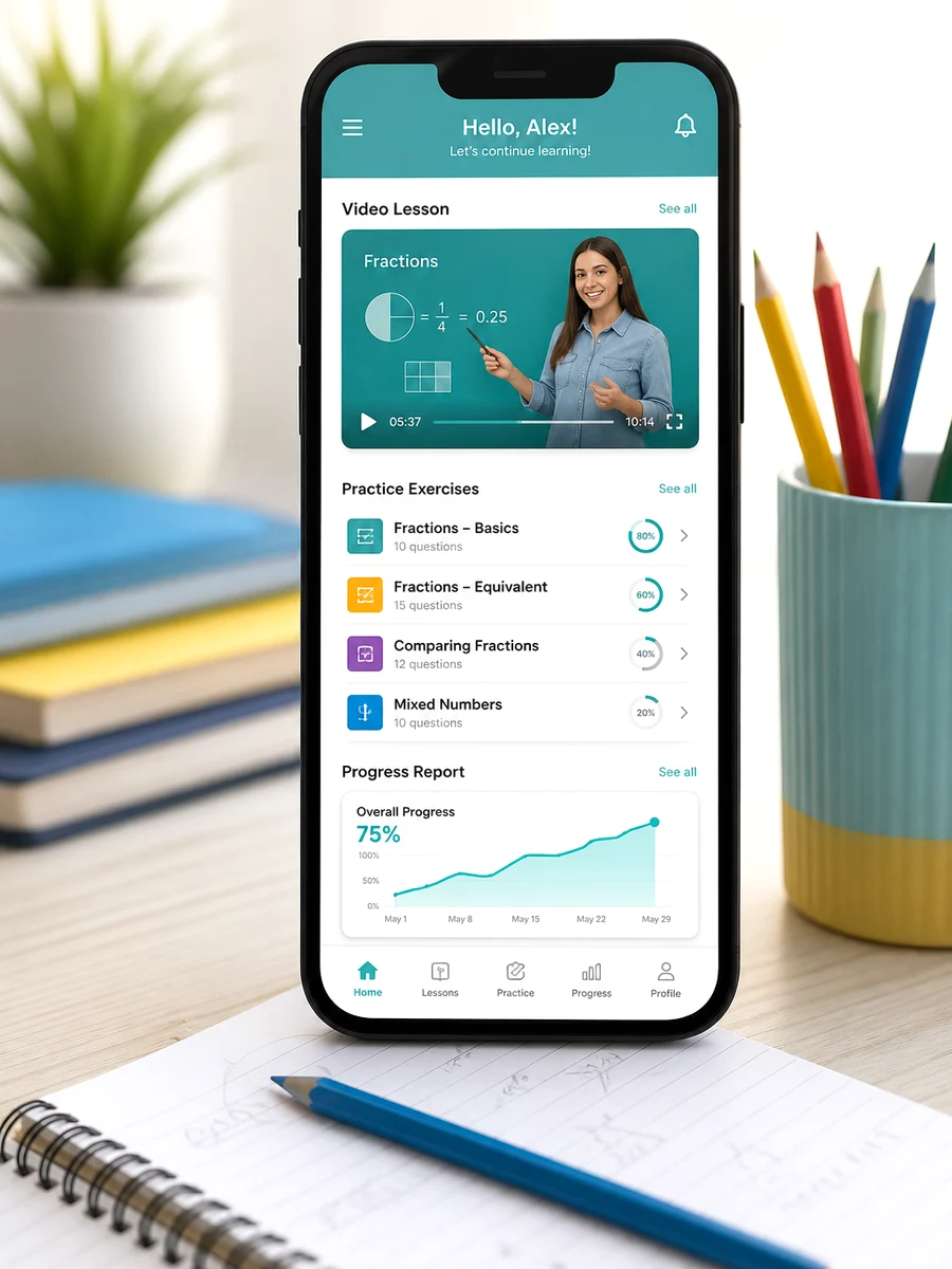 Khan Academy inspired kids learning app preview
