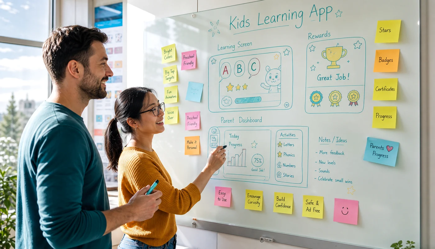Kids learning product concept workshop for UK EdTech businesses