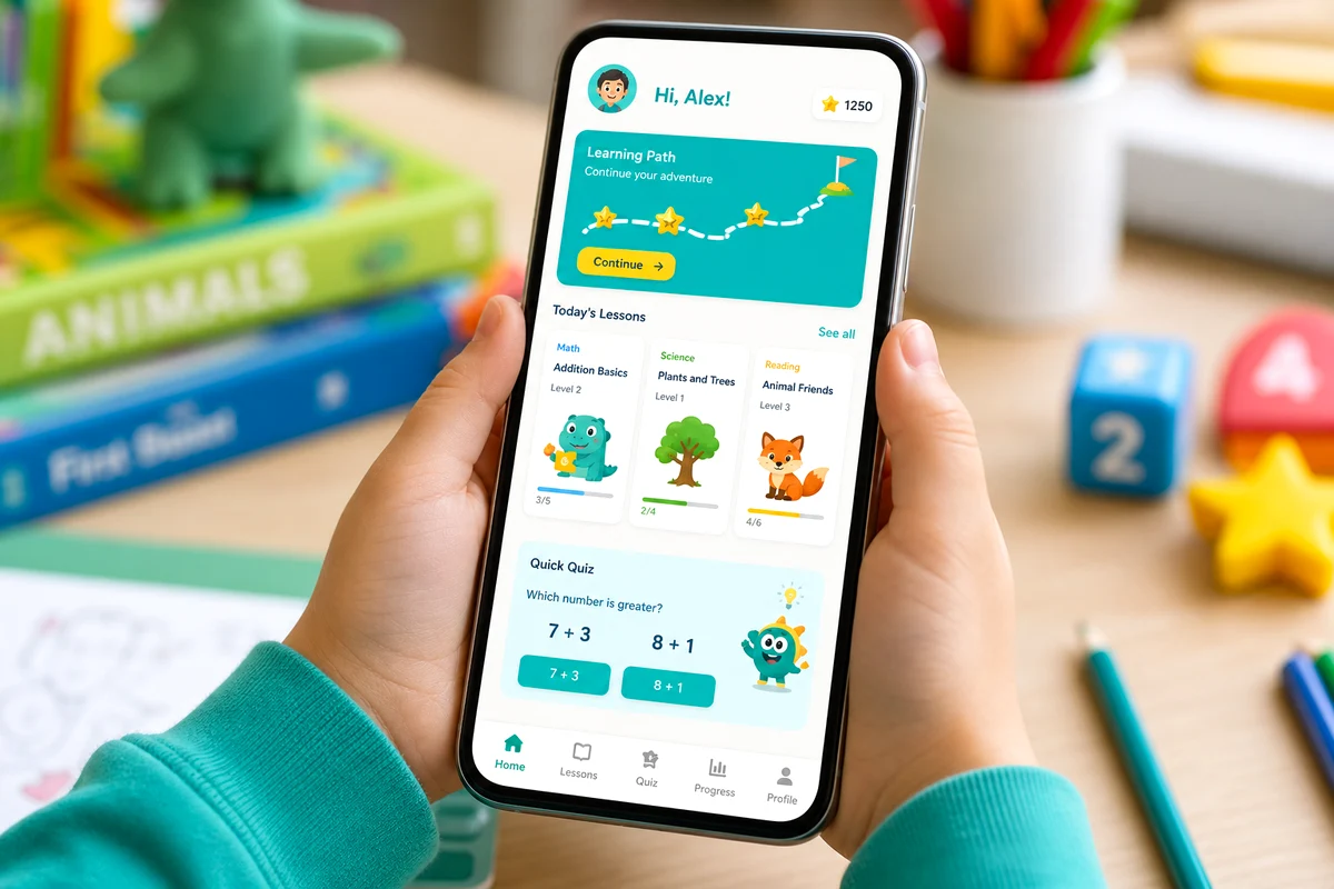 Custom kids learning app development
