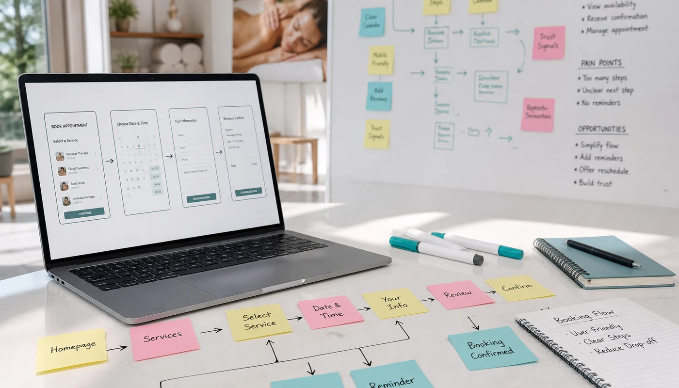 Massage booking product concept workshop for UK spas and wellness businesses