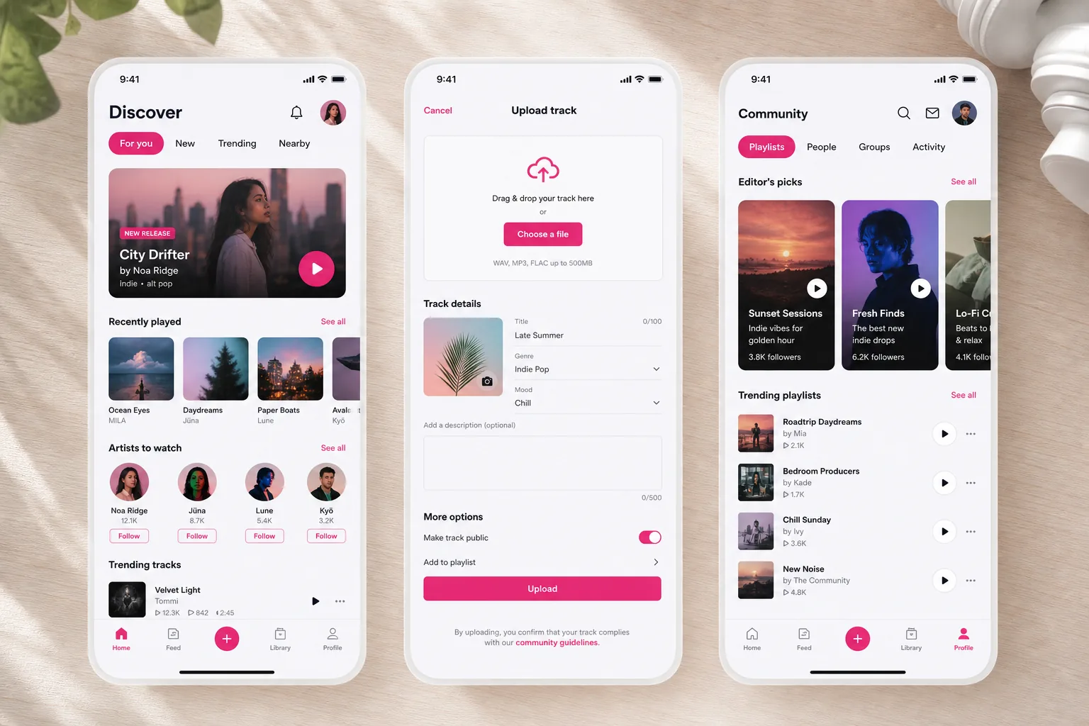 SoundCloud inspired music streaming app preview