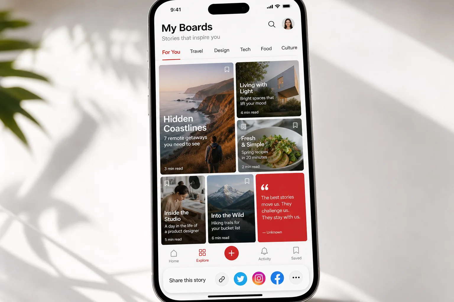 Flipboard inspired news app app preview