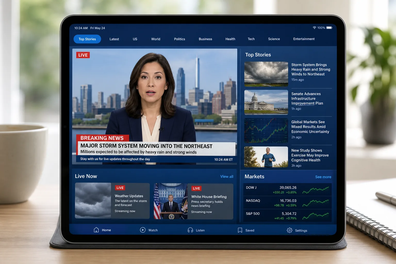 Sky News inspired news app app preview