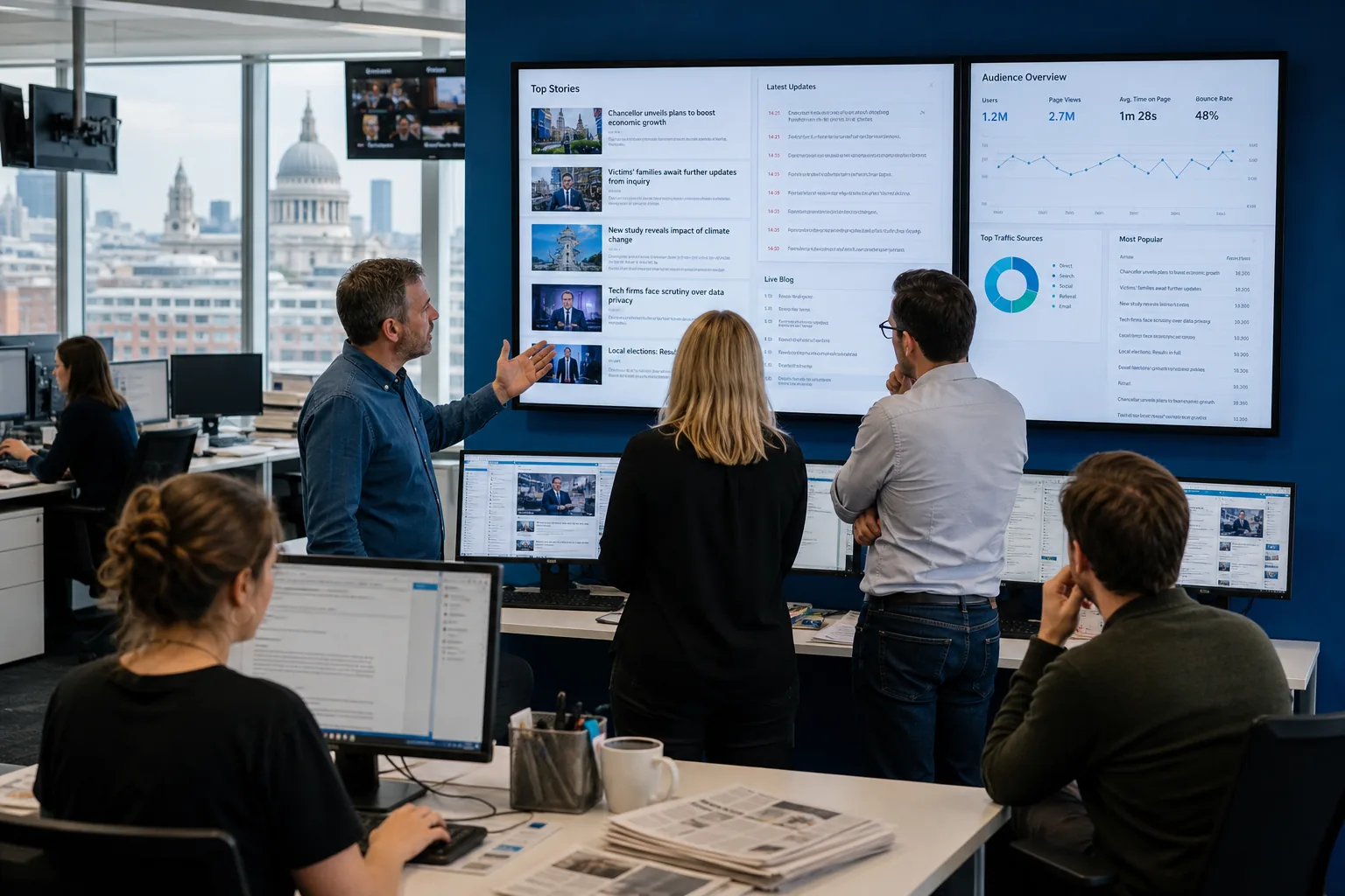 London news app development team designing a digital publishing platform