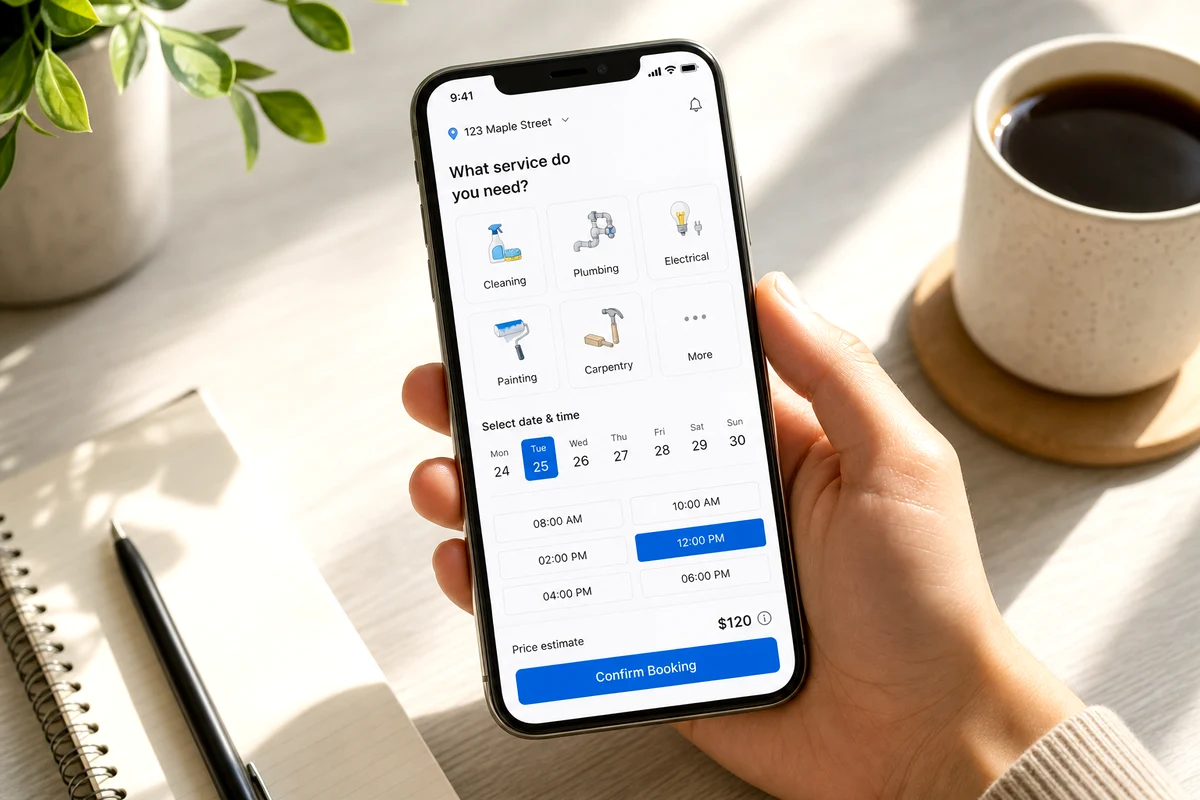 Custom on demand app with real time bookings and secure payments