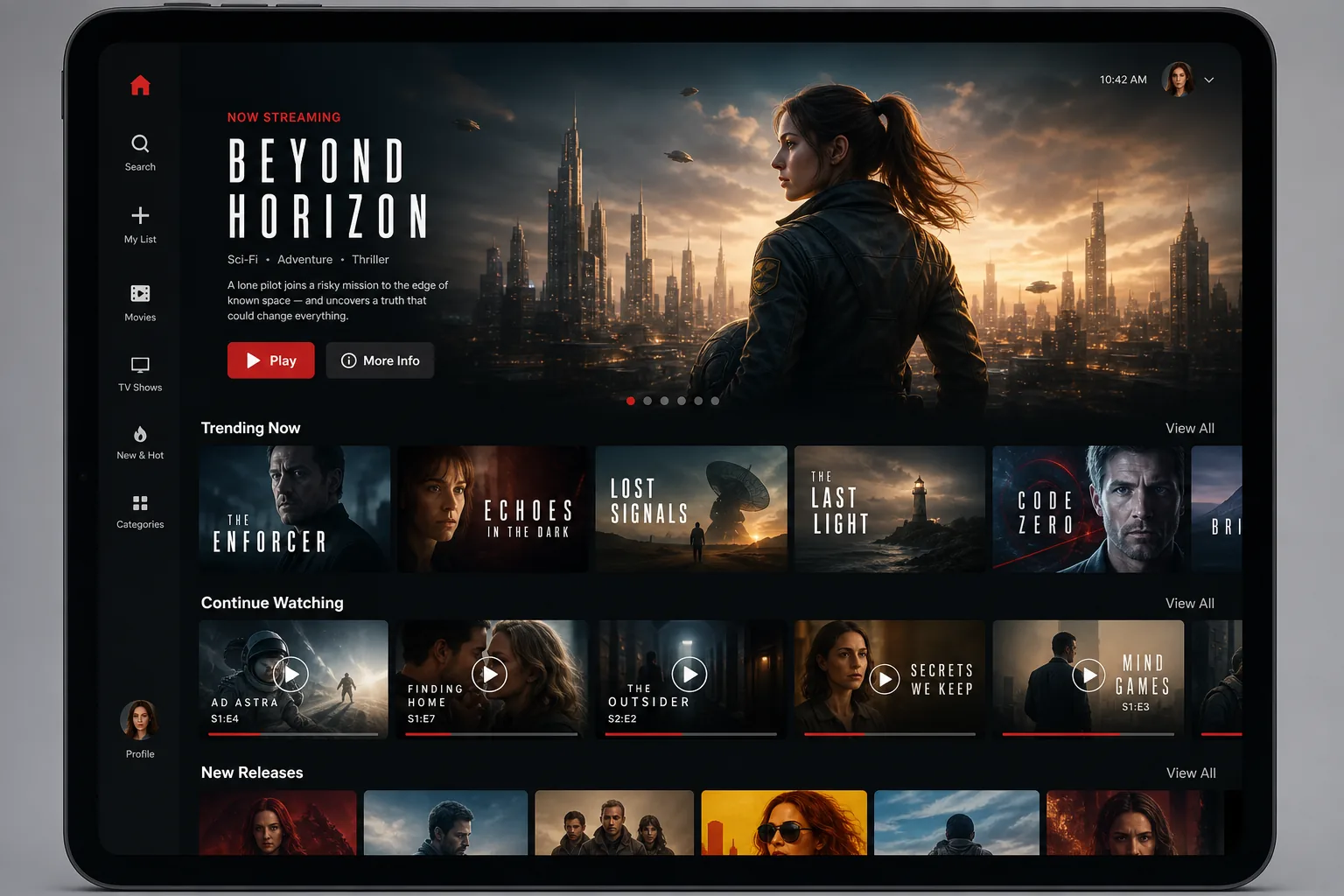 Netflix inspired ott app preview