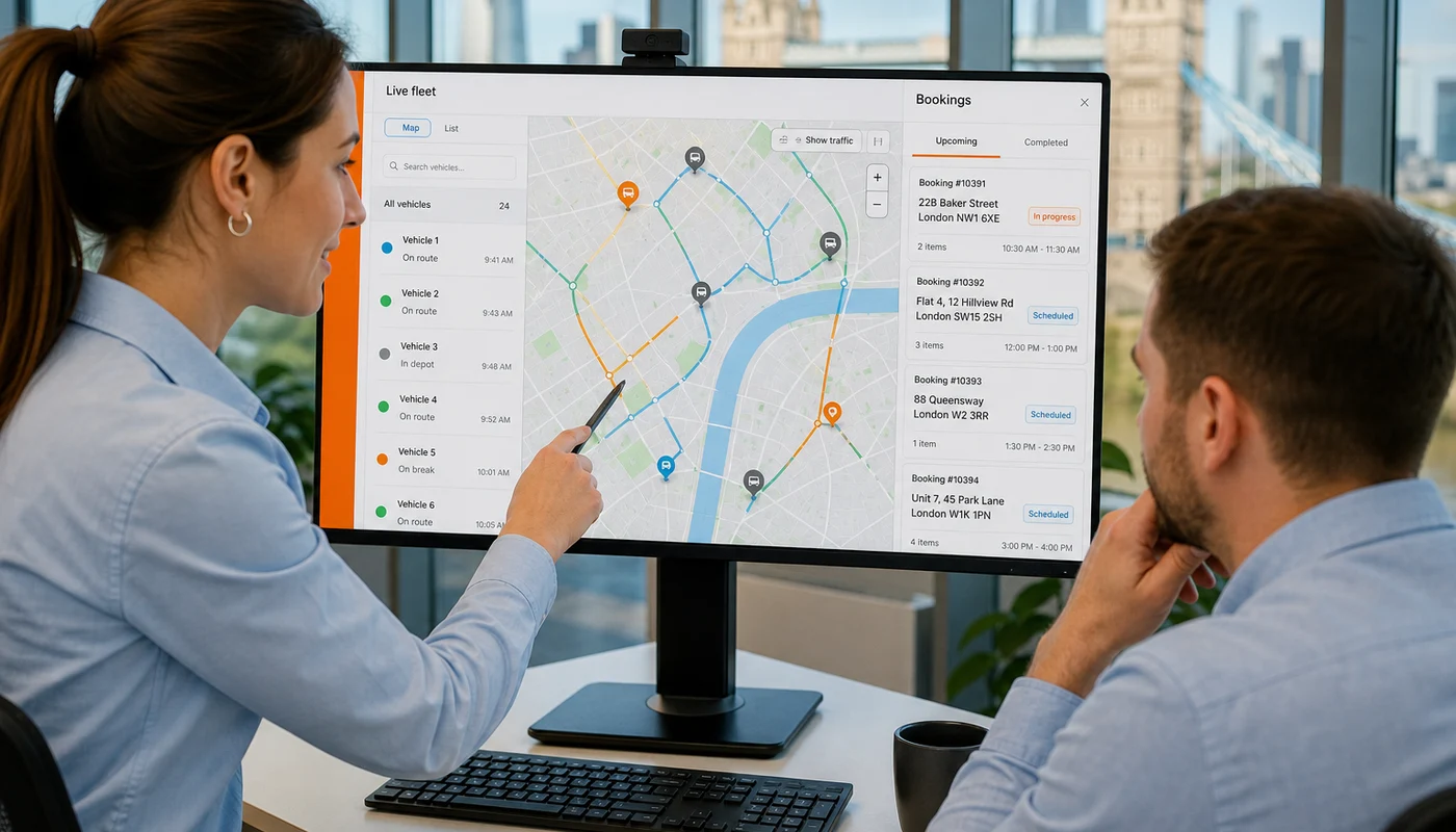 London relocation technology team designing a packers and movers application