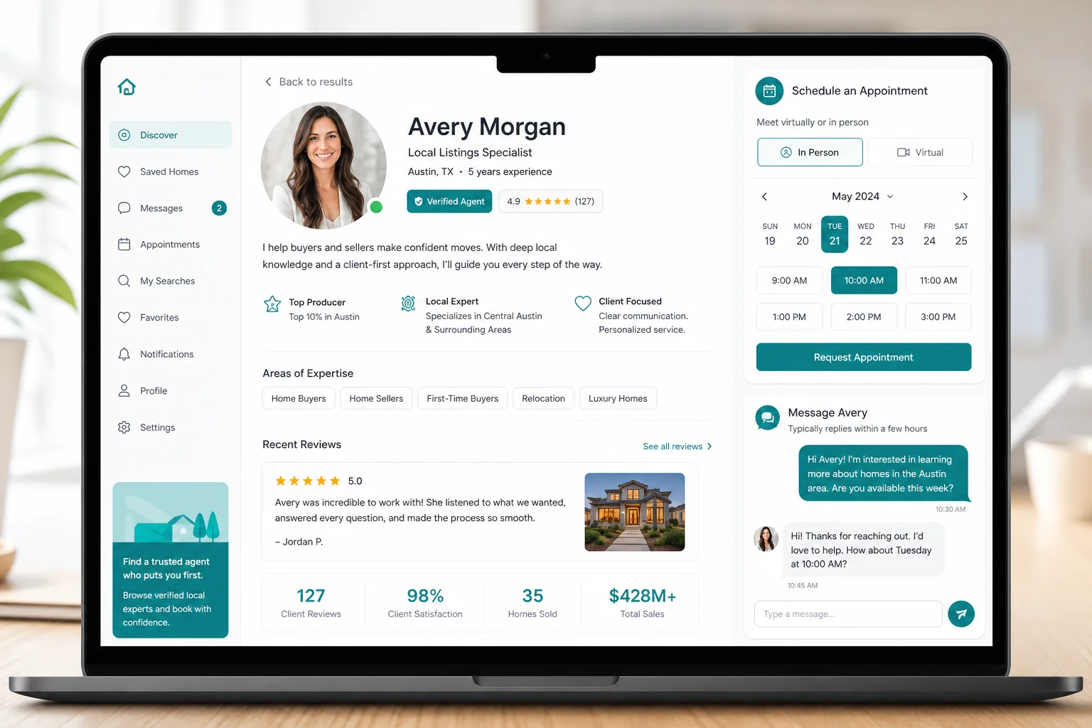 Realtor inspired real-estate app preview